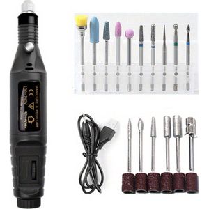 Livano Pedicureset Electrisch - Elektrische Nagelvijl - Pedicureset Professioneel - 10 in 1 - Nagelfrees - Nagelfrees Elektrische - Voeten - Handen - Zwart