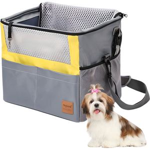 Petsafe Solvit Rieten fietsmand voor honden en katten, stijlvol weerbestendig rieten materiaal, afneembaar zonnescherm, ideaal voor huisdieren tot 5,9 kg