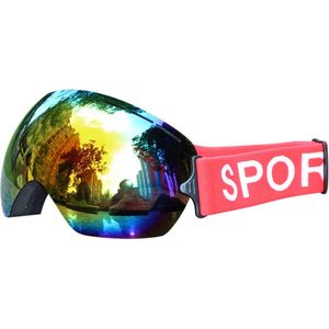Livano Skibril - Dames - Heren - Ski Zonnebril - Winddicht - UV-Bescherming - Ski - Wintersport - Ski Gadgets - Rood