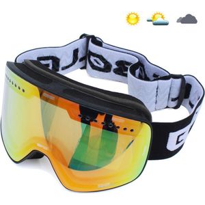 Livano Skibril - Ski Zonnebril - Dames - Heren - Wintersport - Winddicht - UV-Bescherming - Ski Gadgets - Zwart Met Rood