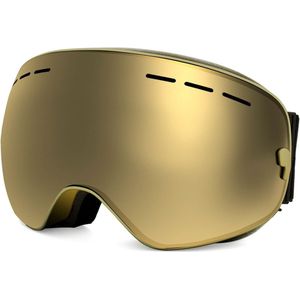 Livano Skibril - Ski Zonnebril - Wintersport - UV-Bescherming - Winddicht - Ski Gadgets - Dames & Heren - Goud