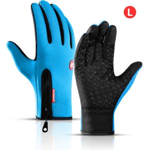 Livano Handschoenen - Touchscreen Handschoenen - Fietshandschoenen - Winter - Heren - Wielrenhandschoenen - Lichtblauw - Maat L