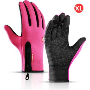 Livano Handschoenen - Touchscreen Handschoenen - Fietshandschoenen - Winter - Heren - Wielrenhandschoenen - Roze - Maat XL