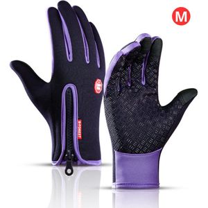 Livano Handschoenen - Touchscreen Handschoenen - Fietshandschoenen - Winter - Heren - Wielrenhandschoenen - Paars - Maat M