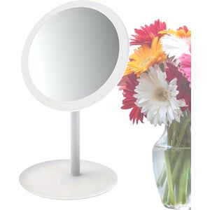 Livano Opmaakspiegel Met Ledverlichting - Make Up Spiegel - Met Led Verlichting - Tafelspiegel - Met Licht - Staande Spiegel - Wit