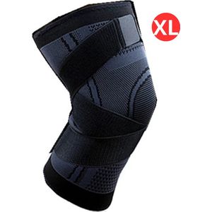 Livano Kniebrace - Sportbrace Knie - Knee Sleeves - Knee Sleeves Powerlifting - Compressie Knie Brace - Knee Wraps - Knee Support - Dames - Heren - Zwart - Maat XL