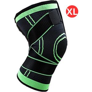 Livano Kniebrace - Sportbrace Knie - Knee Sleeves - Knee Sleeves Powerlifting - Compressie Knie Brace - Knee Wraps - Knee Support - Dames - Heren - Groen - Maat XL