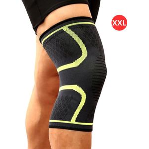 Livano Sportbrace Knie - Kniebrace - Knee Sleeves Powerlifting - Knee Support - Compressie Knie Brace - Knee Wraps - Dames - Heren - Groen - Maat XXL