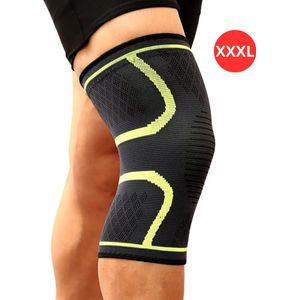 Livano Sportbrace Knie - Kniebrace - Knee Sleeves Powerlifting - Knee Support - Compressie Knie Brace - Knee Wraps - Dames - Heren - Groen - Maat XXXL