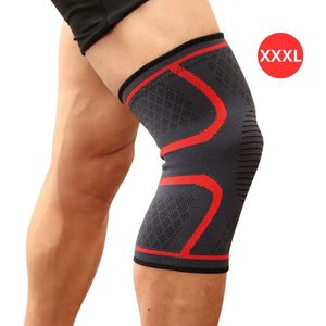 Livano Sportbrace Knie - Kniebrace - Knee Sleeves Powerlifting - Knee Support - Compressie Knie Brace - Knee Wraps - Dames - Heren - Rood - Maat XXXL