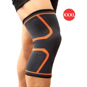 Livano Sportbrace Knie - Kniebrace - Knee Sleeves Powerlifting - Knee Support - Compressie Knie Brace - Knee Wraps - Dames - Heren - Oranje - Maat XXXL