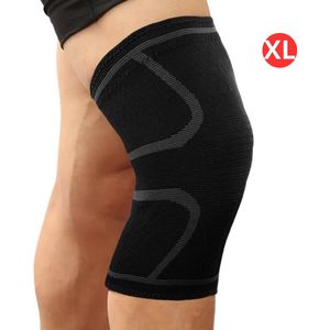 Livano Sportbrace Knie - Kniebrace - Knee Sleeves Powerlifting - Knee Support - Compressie Knie Brace - Knee Wraps - Dames - Heren - Grijs - Maat XL