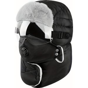 Livano Wintermuts - Heren - Dames - Volwassenen - Muts - Ski Mask - Bivakmuts - Balaclava - Ski Masker - Face Mask - Full Face Mask - Winter Masker - Met Bril - Zwart