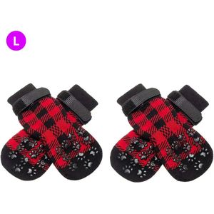 Livano Hondenschoenen Pootbeschermer - Hondenschoenen - 4 Stuks - Hondenschoentjes - Pootbescherming Hond - Waterbestendig - Rood L