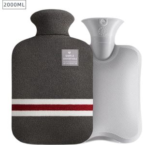 Actania Warmtekruik - Warmwaterzak Met Hoes - Warmwaterkruik - Warmtekussen - Knuffel Kruik - Bag - Grijs 2000ml