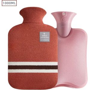 Actania Warmtekruik - Warmwaterzak Met Hoes - Warmwaterkruik - Warmtekussen - Knuffel Kruik - Bag - Oranje 2000ml