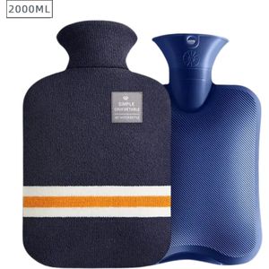 Actania Warmtekruik - Warmwaterzak Met Hoes - Warmwaterkruik - Warmtekussen - Knuffel Kruik - Bag - Blauw 2000ml