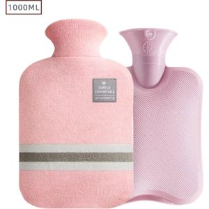 Actania Warmtekruik - Warmwaterzak Met Hoes - Warmwaterkruik - Warmtekussen - Knuffel Kruik - Bag - Roze 1000ml