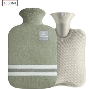 Actania Warmtekruik - Warmwaterzak Met Hoes - Warmwaterkruik - Warmtekussen - Knuffel Kruik - Bag - Lichtgroen 1000ml