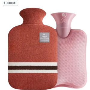 Actania Warmtekruik - Warmwaterzak Met Hoes - Warmwaterkruik - Warmtekussen - Knuffel Kruik - Bag - Rood 1000ml