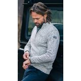 NZA - Zandkleurige katoenen trui met halve rits - Shimmering Sand