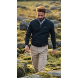 NZA Half Zip Trui Christopher Melange Navy - Heren - Schipperstrui