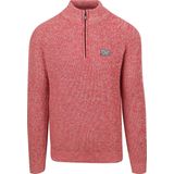 NZA - Rode katoenen trui met halve rits - Reed Red