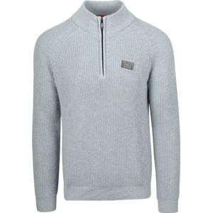 NZA Grijze katoenen trui met halve rits Brave Blue