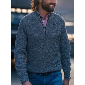 NZA - Navy katoenen trui met halve rits - Winter Navy