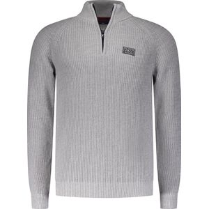NZA - Grijze katoenen trui met halve rits - Grey Melange