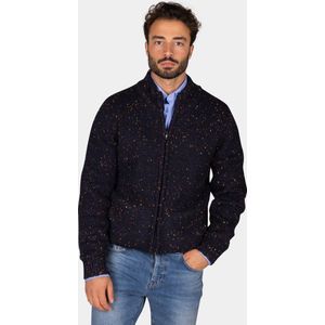 NZA vest Big Bend navy geprint wol