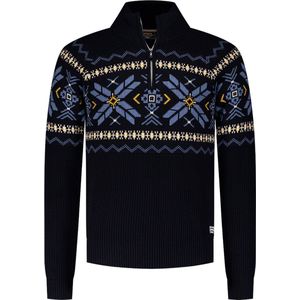 New Zeeland trui winter navy blauw geprint