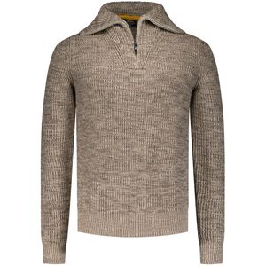 New Zealand - Halfzip Trui - Bruin - Katoen - Normale Fit
