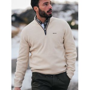 NZA - Lichtbruine chenille trui met halve rits - Chestnut