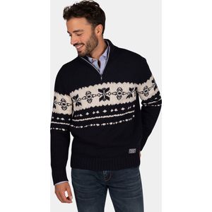 NZA - Donkerblauwe trui met Ecru motief - Winter Navy