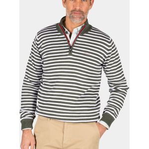 NZA - 25AN405 Edgar - Gestreepte Troyer - Heren - Regular Fit - 100% Katoen