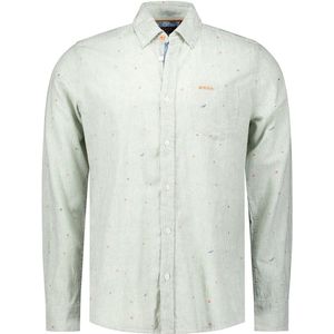 Emerson - Overhemd - Groen - Linnen/Katoen Mix