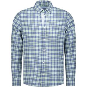 New Zealand - Derek - Overhemd - Blauw - Linnen/Katoen/Elastaan