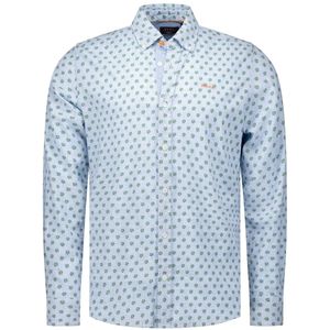 Overhemd - Blauw - 53% Linnen 44% Katoen 3% Elastaan - Normale Fit