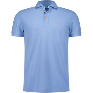 New Zealand polo effen blauw Peter normale fit