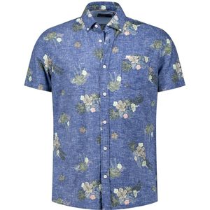 NZA New Zealand - Nasir Overhemd - Korte Mouwen - Blauw - Katoen