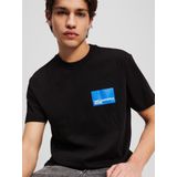 Karl Lagerfeld Jeans, Heren, Regular Korte Mouwen Box Logo Tee, Regular Fit, Zwart, XS