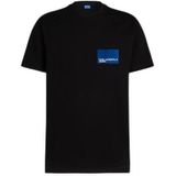 Karl Lagerfeld Jeans, Heren, Regular Korte Mouwen Box Logo Tee, Regular Fit, Zwart, XS