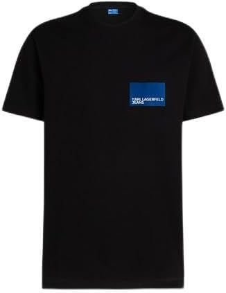 Karl Lagerfeld Jeans, Heren, Regular Korte Mouwen Box Logo Tee, Regular Fit, Zwart, XS