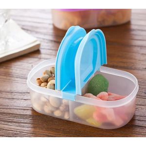 Repus - Set van 2 - Snacks voedselbakje to go - Bewaarbakjes - Voedsel Container - 2 vakken - Reizen - Blauw