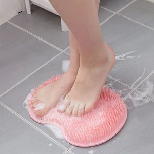 Without Lemon - Silliconen Voeten Scrubber Mat - Borstel - Massage - Scrub - Douche - Rug - 30x25cm - Roze