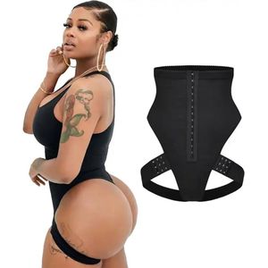 Wow Peach - High Waist Shaper Cuff Butt Lifter - Shapewear - Buik Korset - Thong - Bodyshaper - Verstelbaar - Zwart - Medium