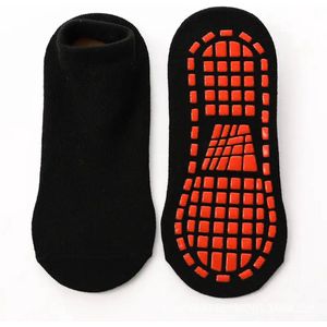 Ychee - Set van 2 paar - Antislip Kindersokken - Extra Grip Sokken - Trampoline - Spelen - Binnenspeeltuin - Veilig - Comfort - Zwart - 4-6 jaar - Maat: Small