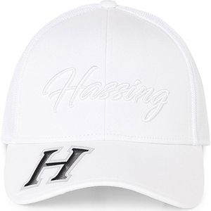 Hassing1894 model WHOLEH - cap - baseball cap – snapback cap - wit - verstelbare pet - trendy - stijlvol - modieus – finesse- kwalitatief hoogwaardige materialen- technisch design – 3D logo geborduurd - voor iedere gelegenheid – het hele jaar door