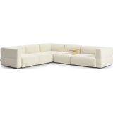 Scandinavische hoekbank Karla chenille off white 6-zits